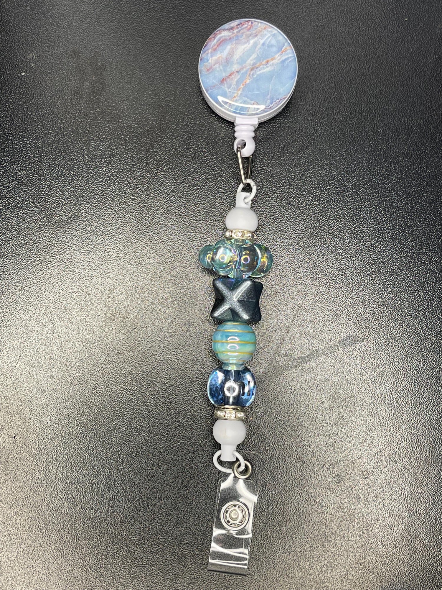 Beaded Clip-On ID Badge Reel