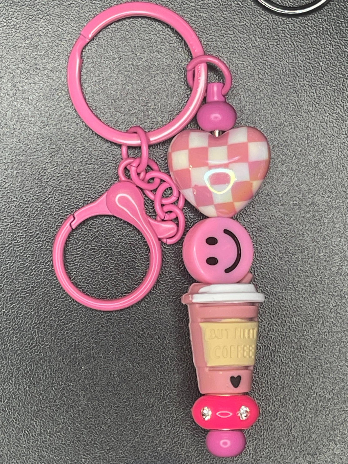 Pink Beaded Keychains