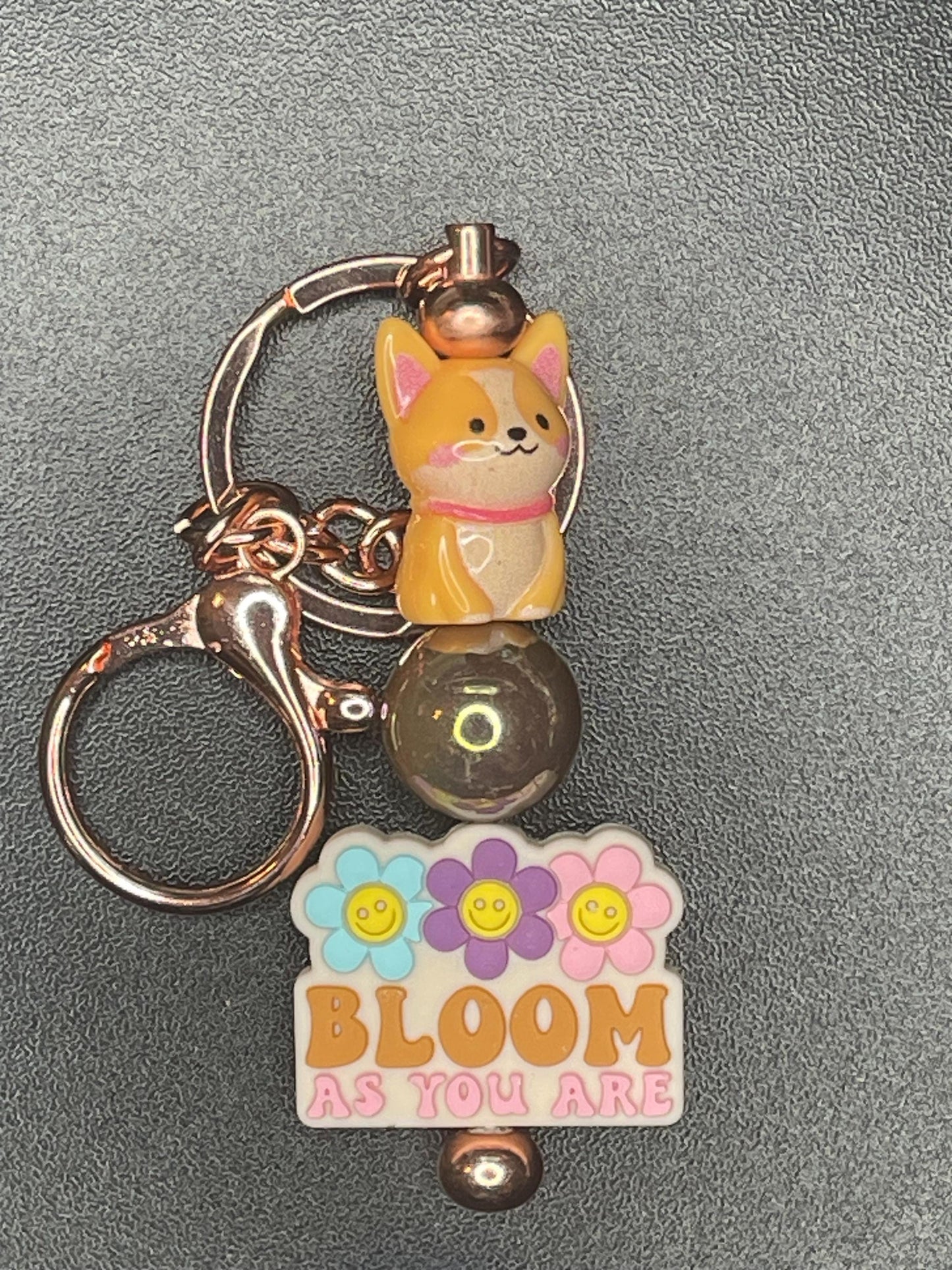 Rose Gold Beaded Keychains