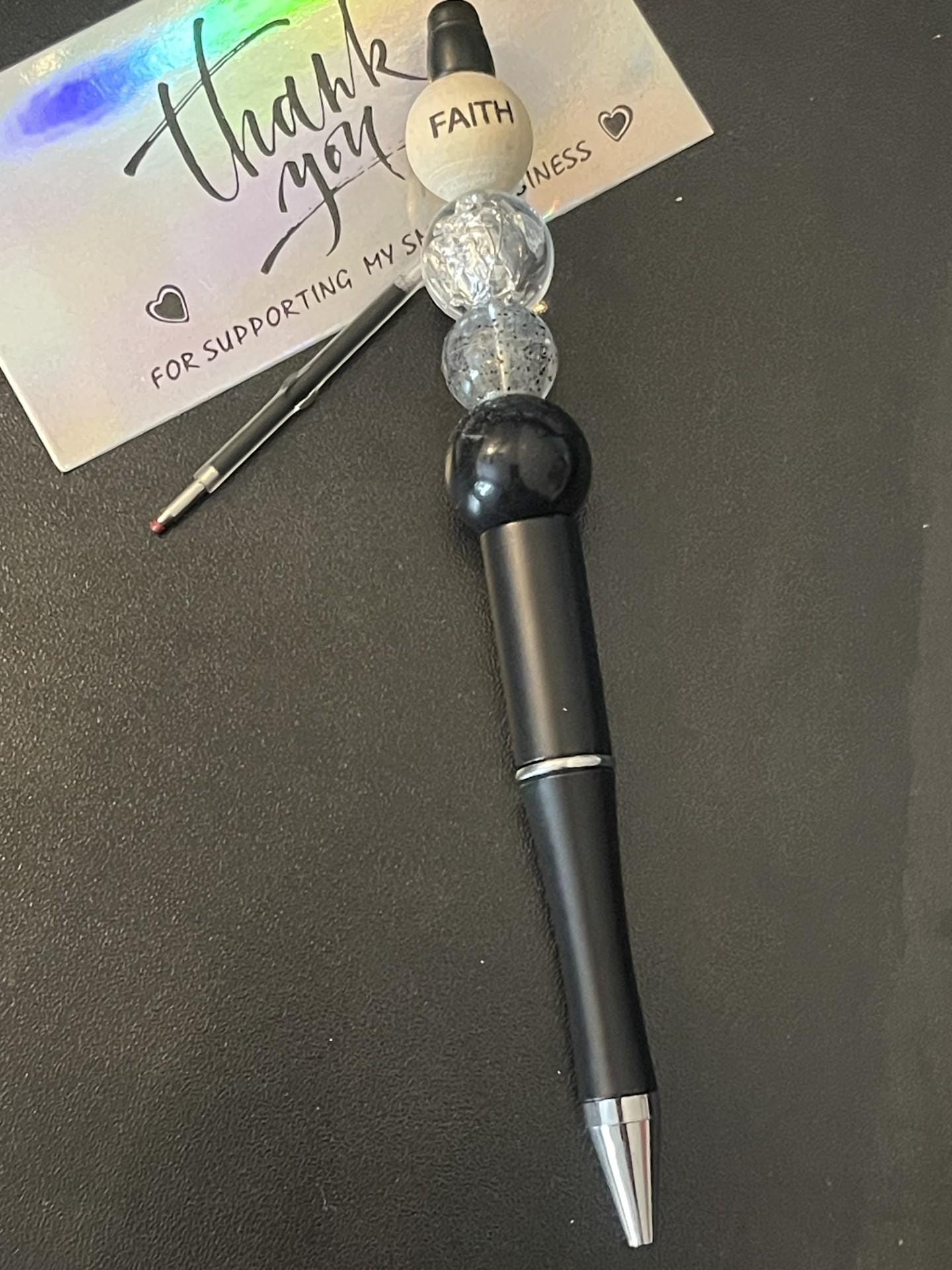 Black Beaded Pens