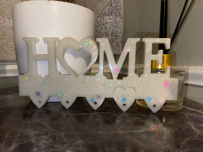 Resin Key Hanger: Glow in the Dark Heart Keychains