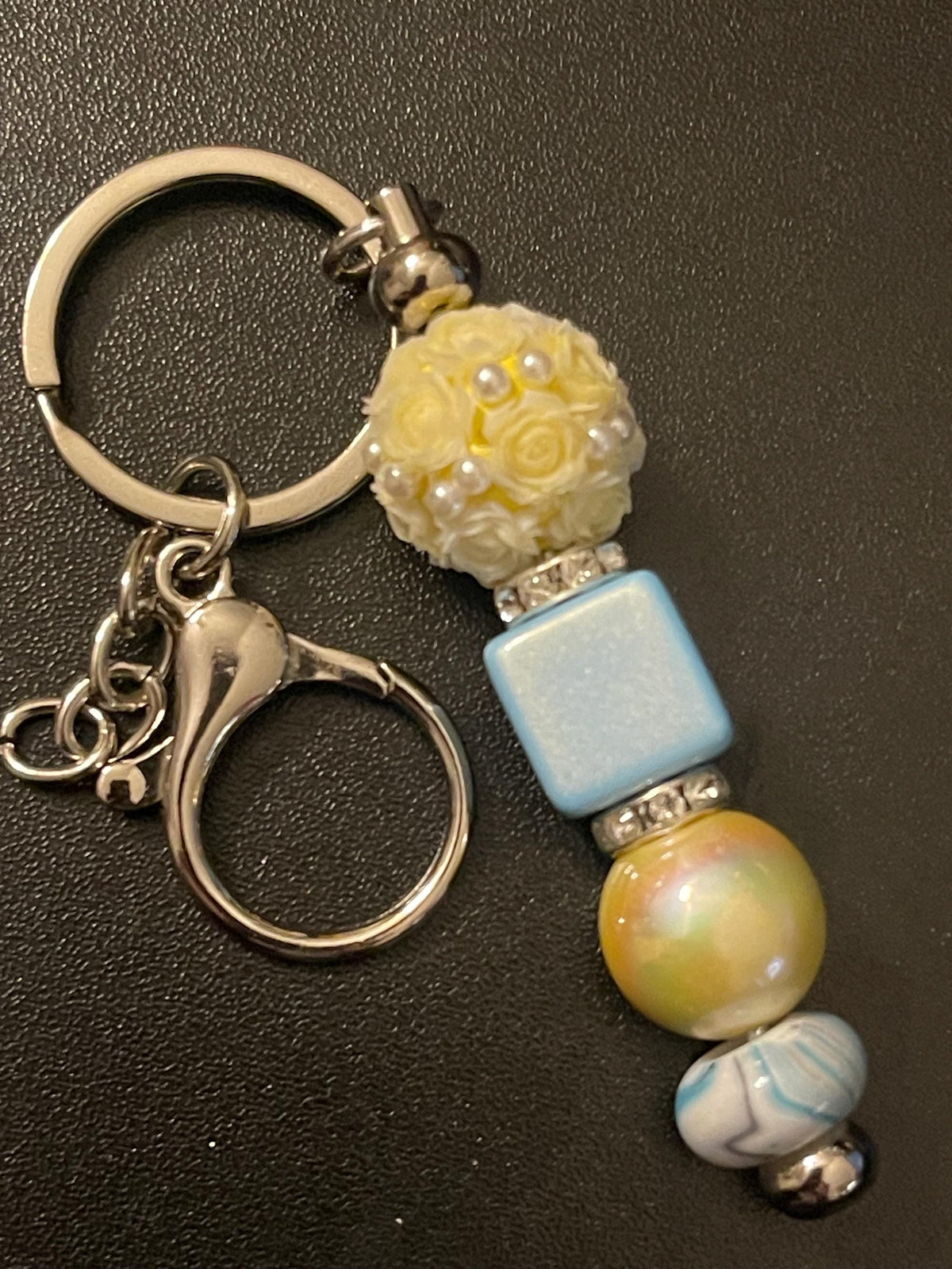 Silver Beaded Keychains