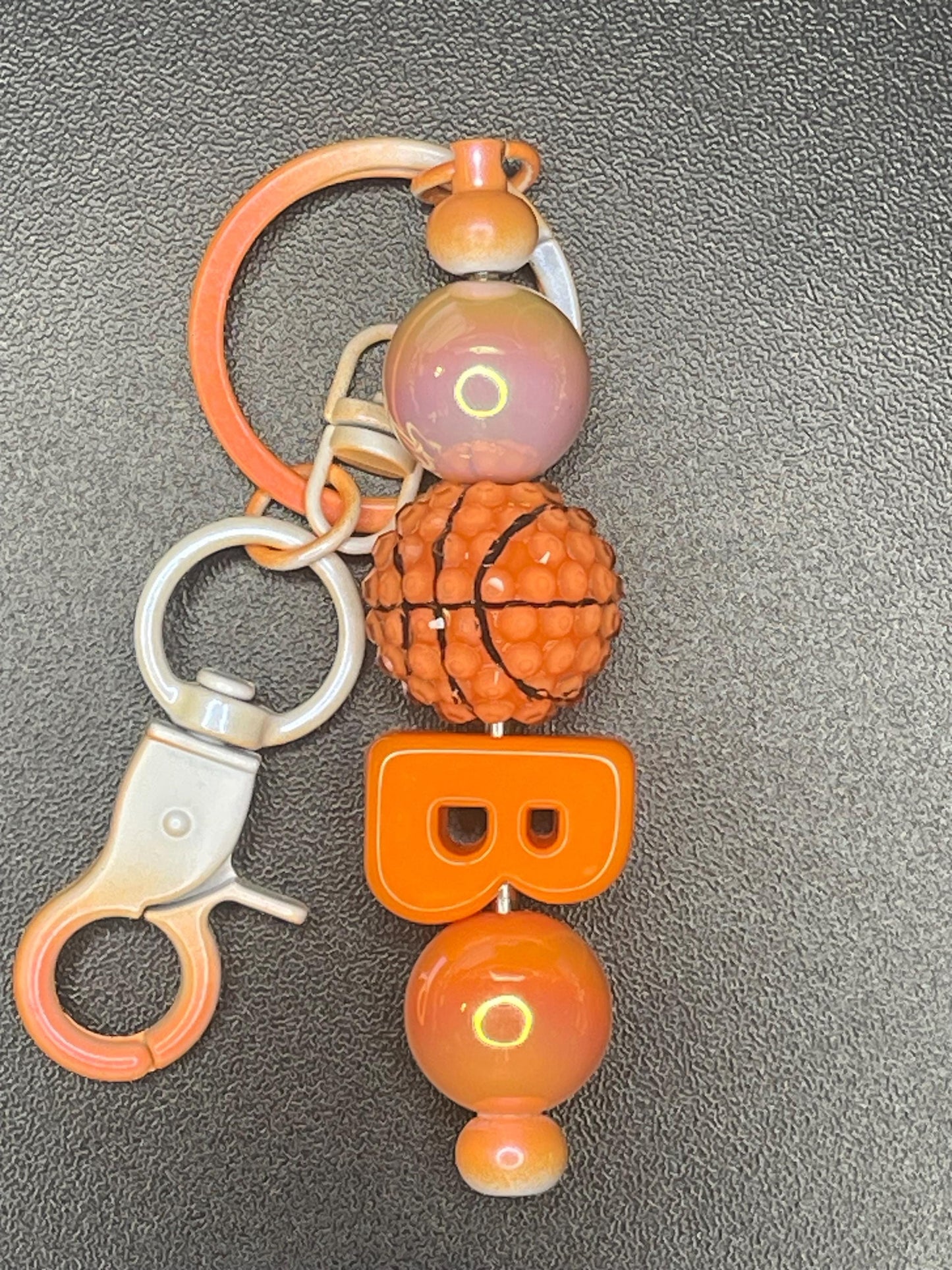 Orange Beaded Keychains