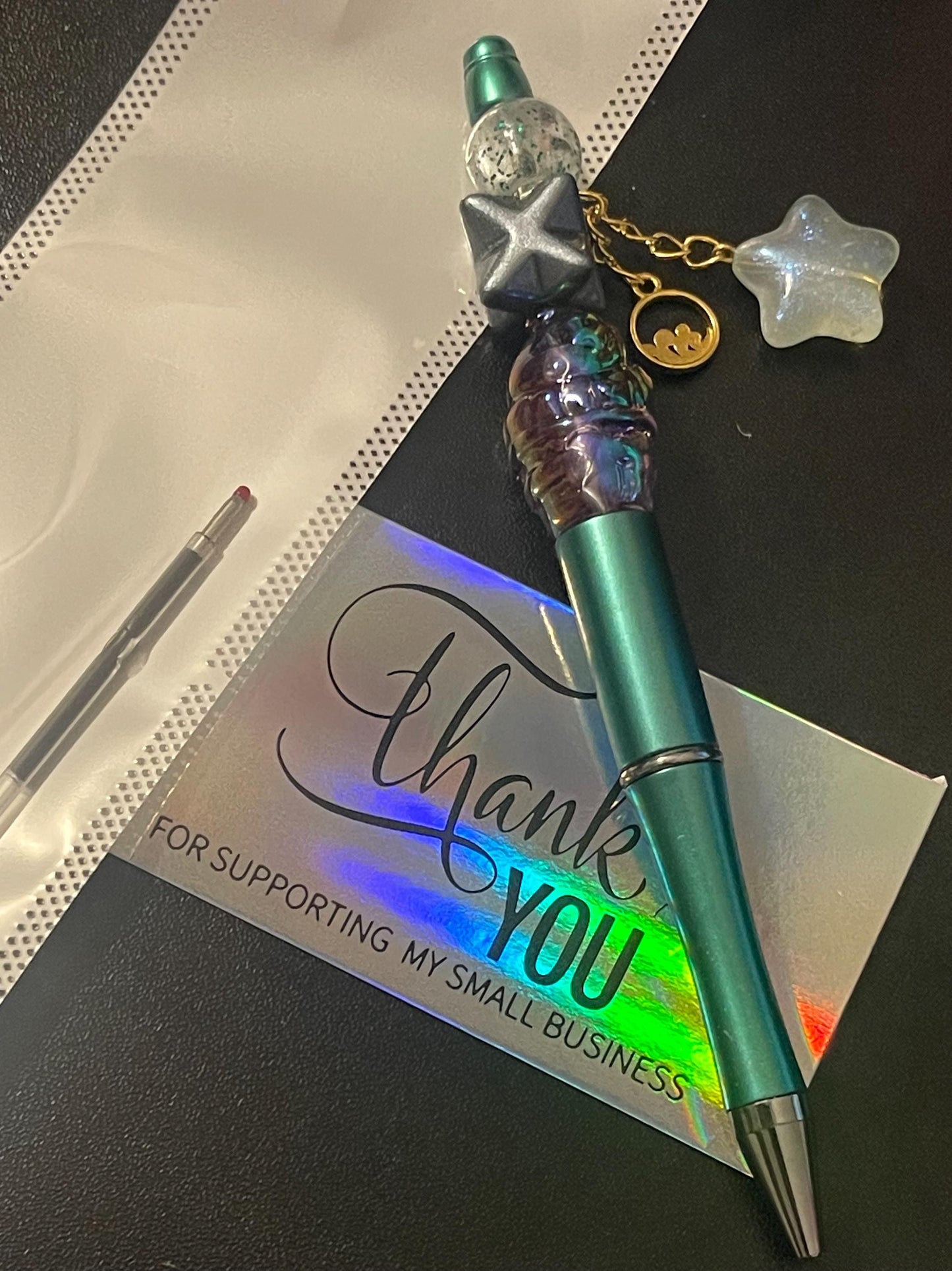 Green Beaded Pens ext.