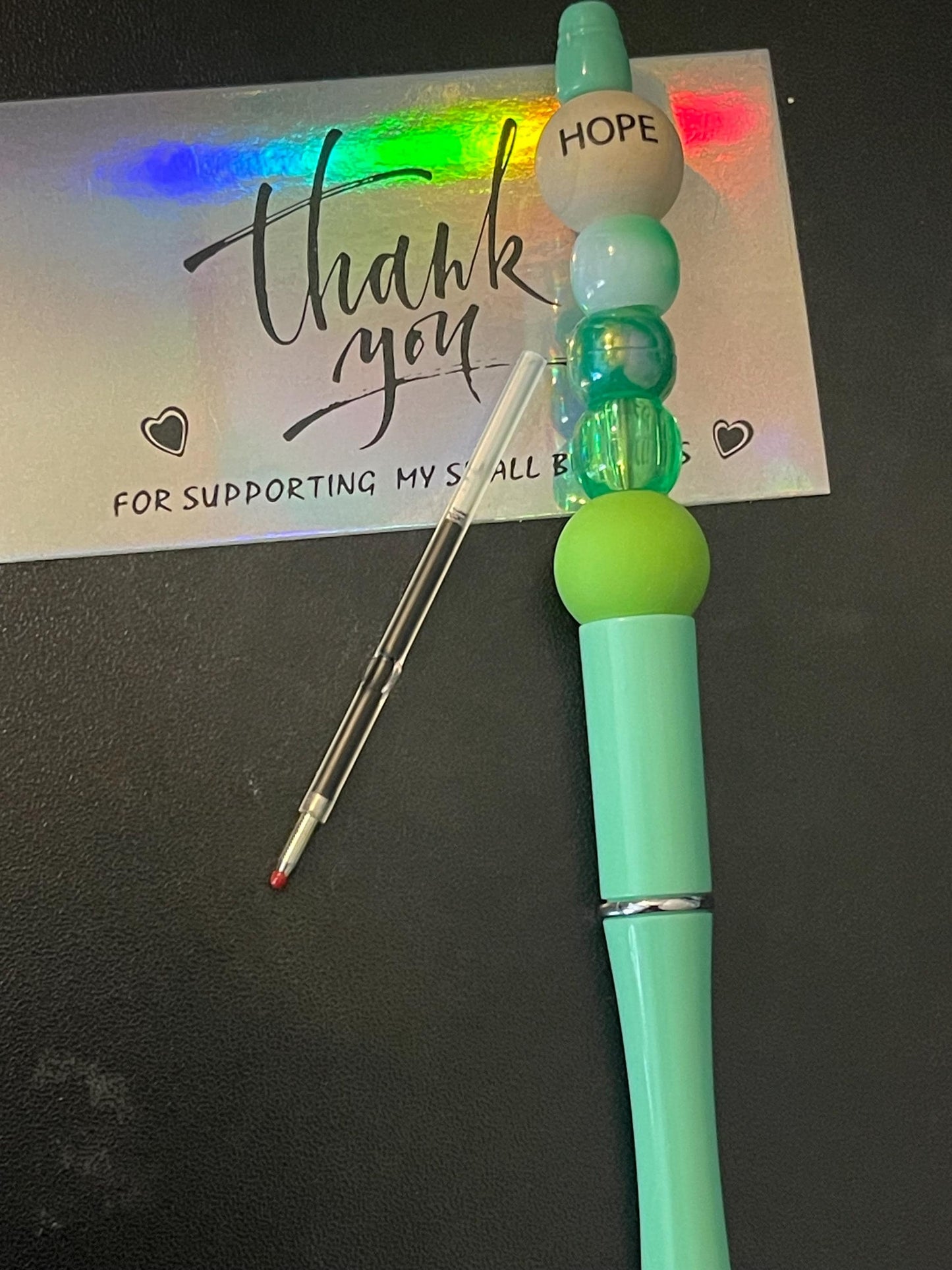 Green Beaded Pens ext.
