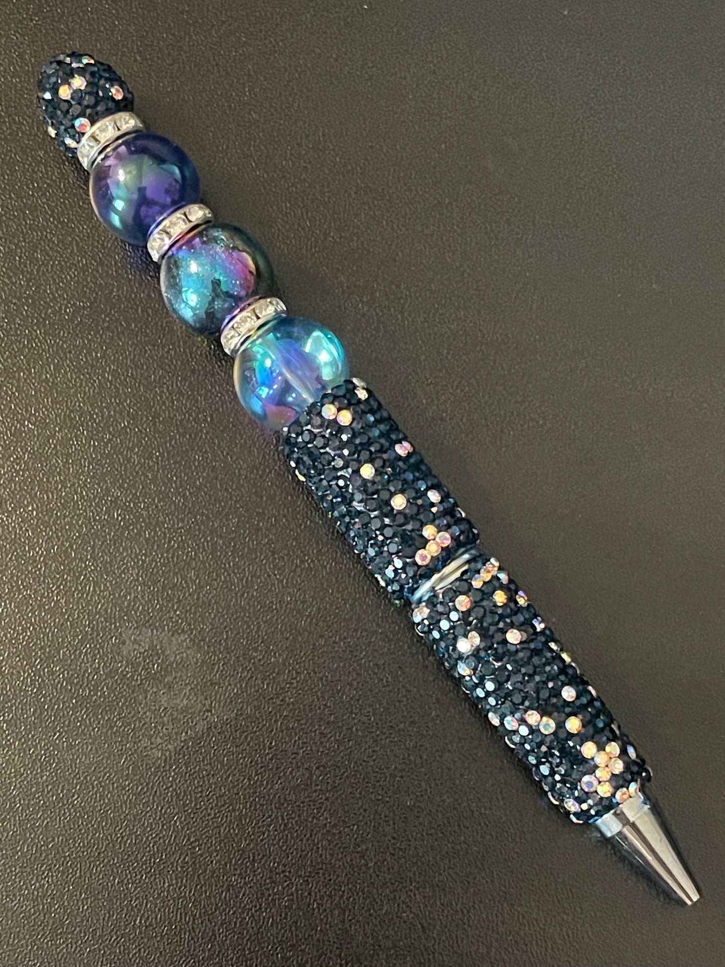 Blue Rhinestone Beaded Pens