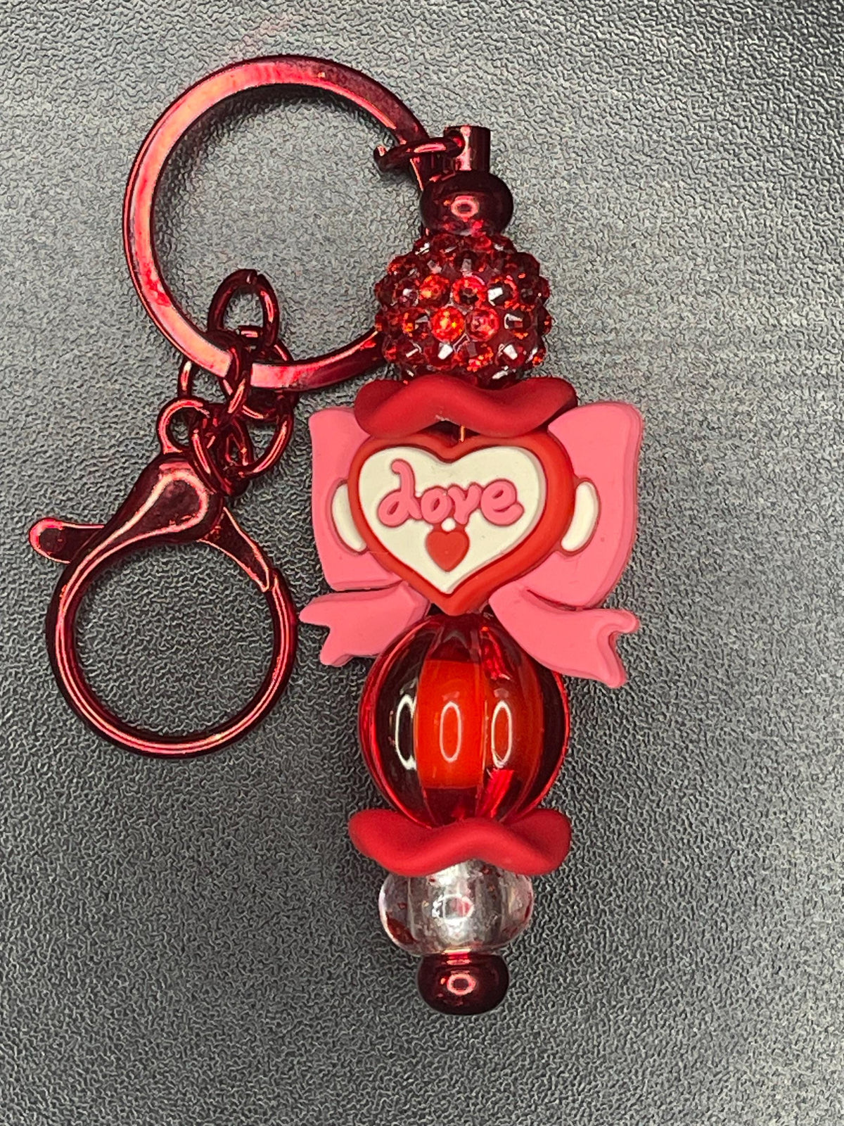 Red Beaded Keychains