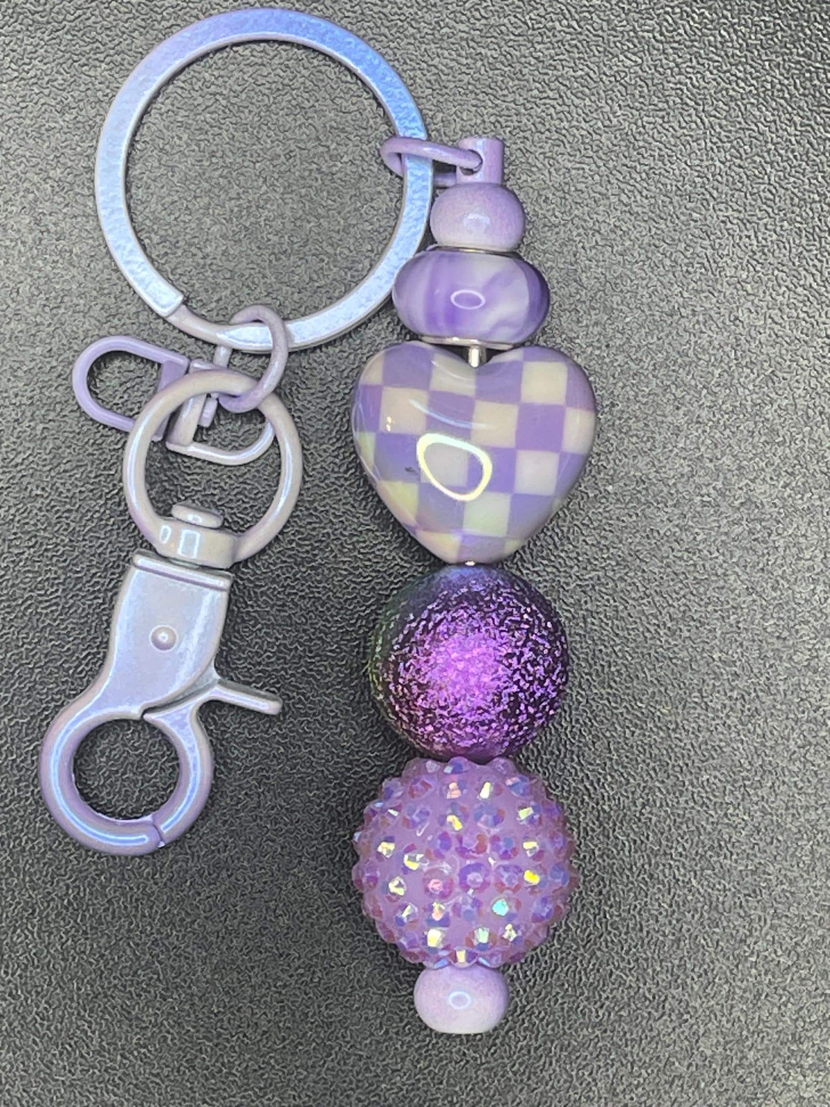 Purple Beaded Keychains