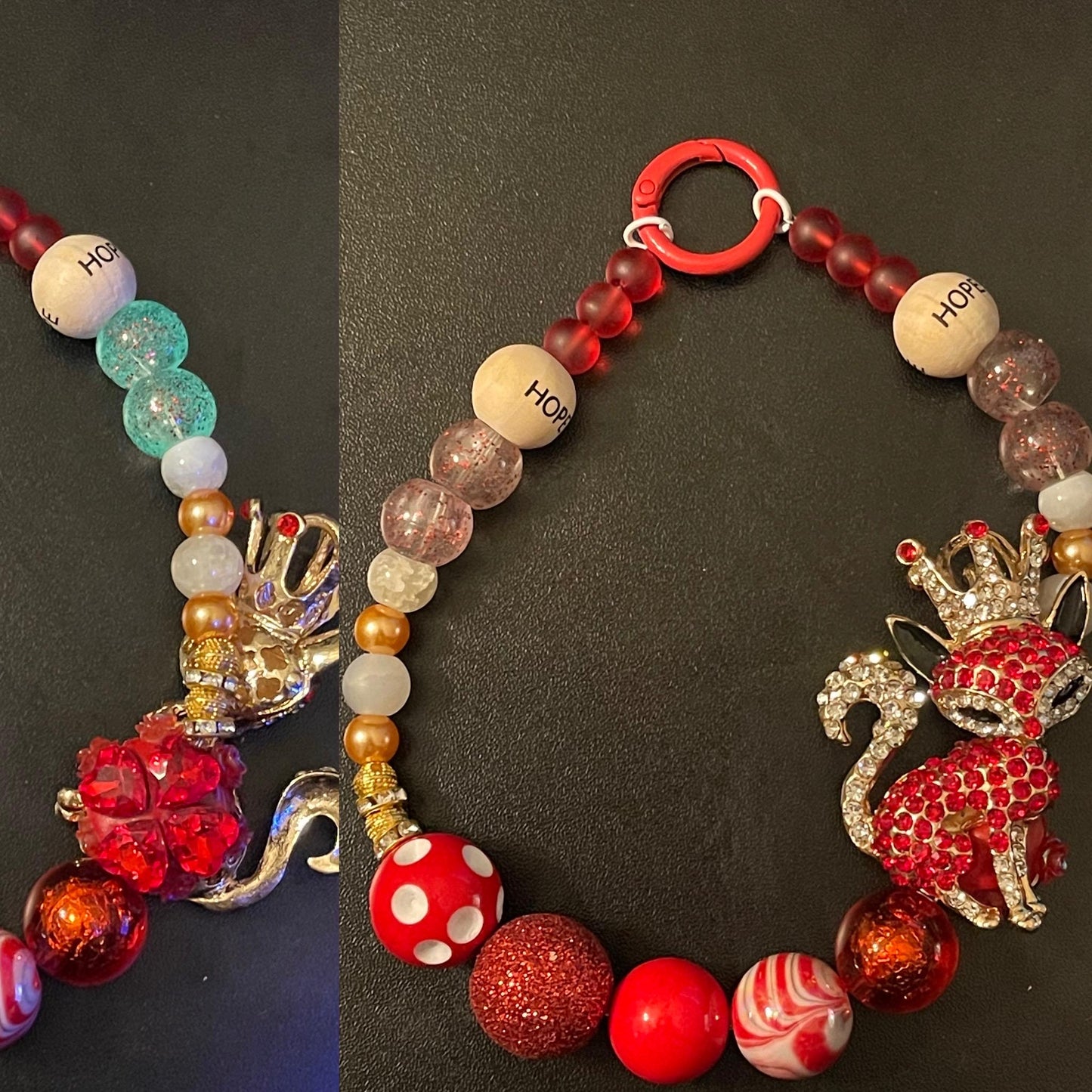 Beaded Phone Charm: Decorative Keychain with Tether