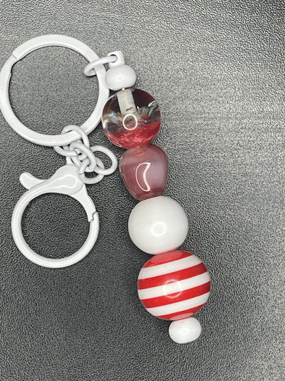 White Beaded Keychains