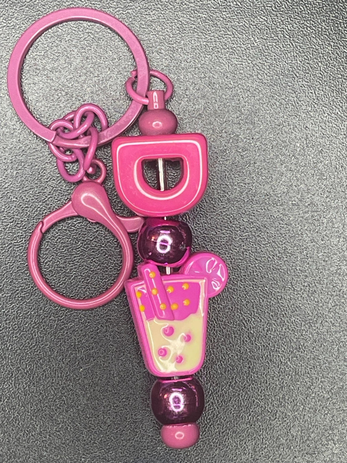 Pink Beaded Keychains