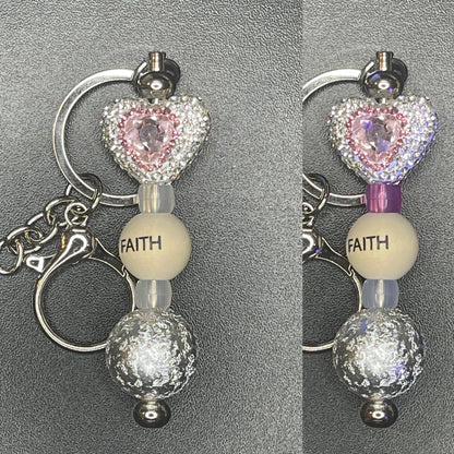 Silver Beaded Keychains