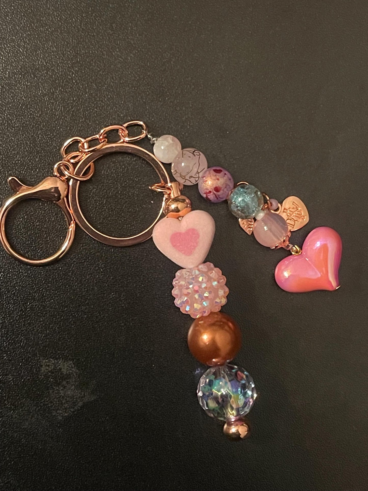 Rose Gold Beaded Keychains