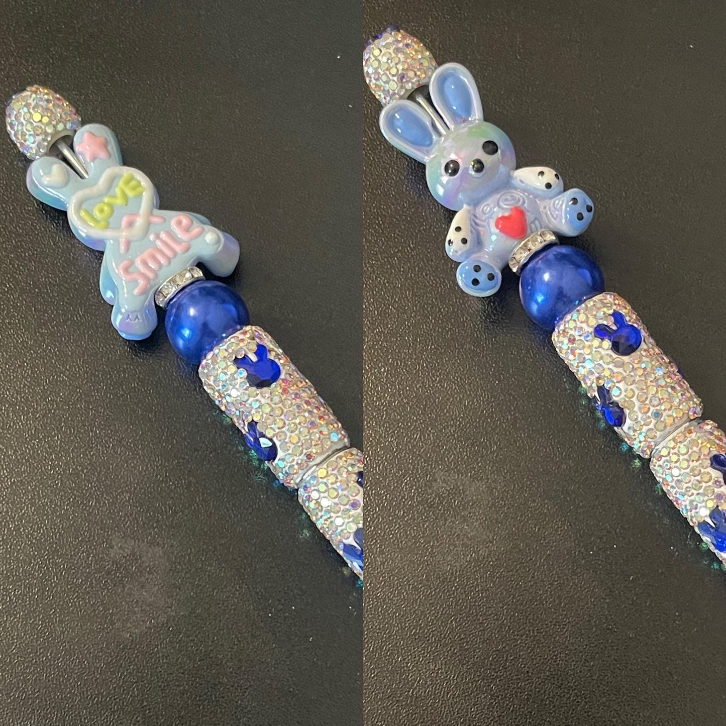 Rhinestone Bunny Beaded Pens