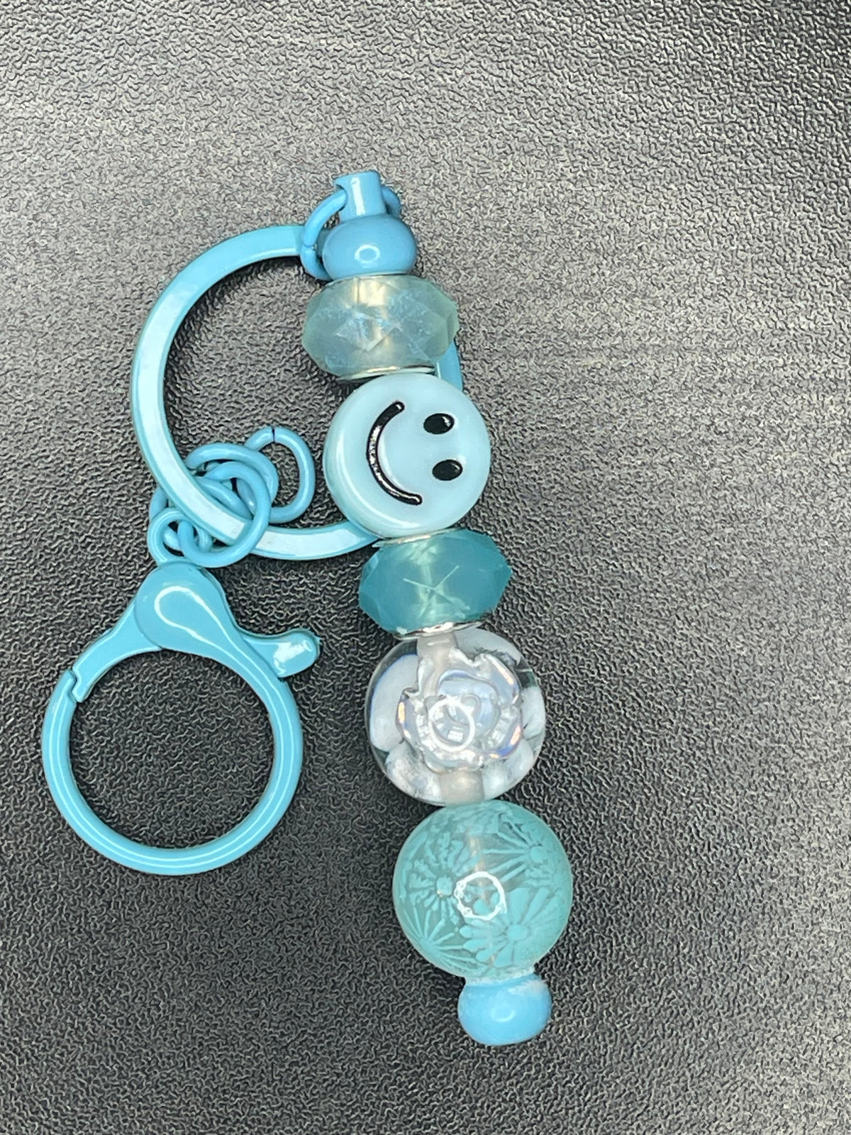 Blue Beaded Keychains