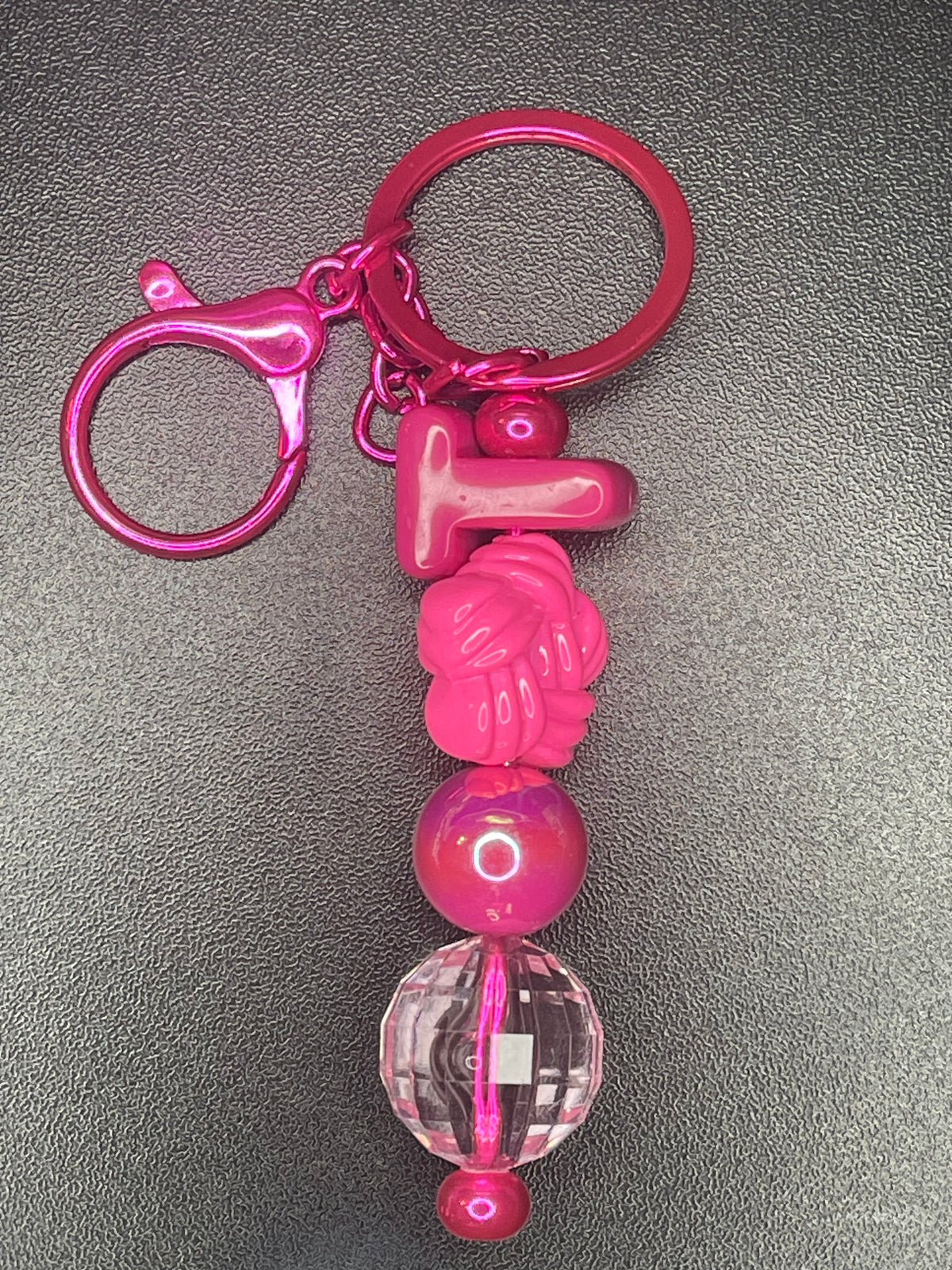 Pink Beaded Keychains