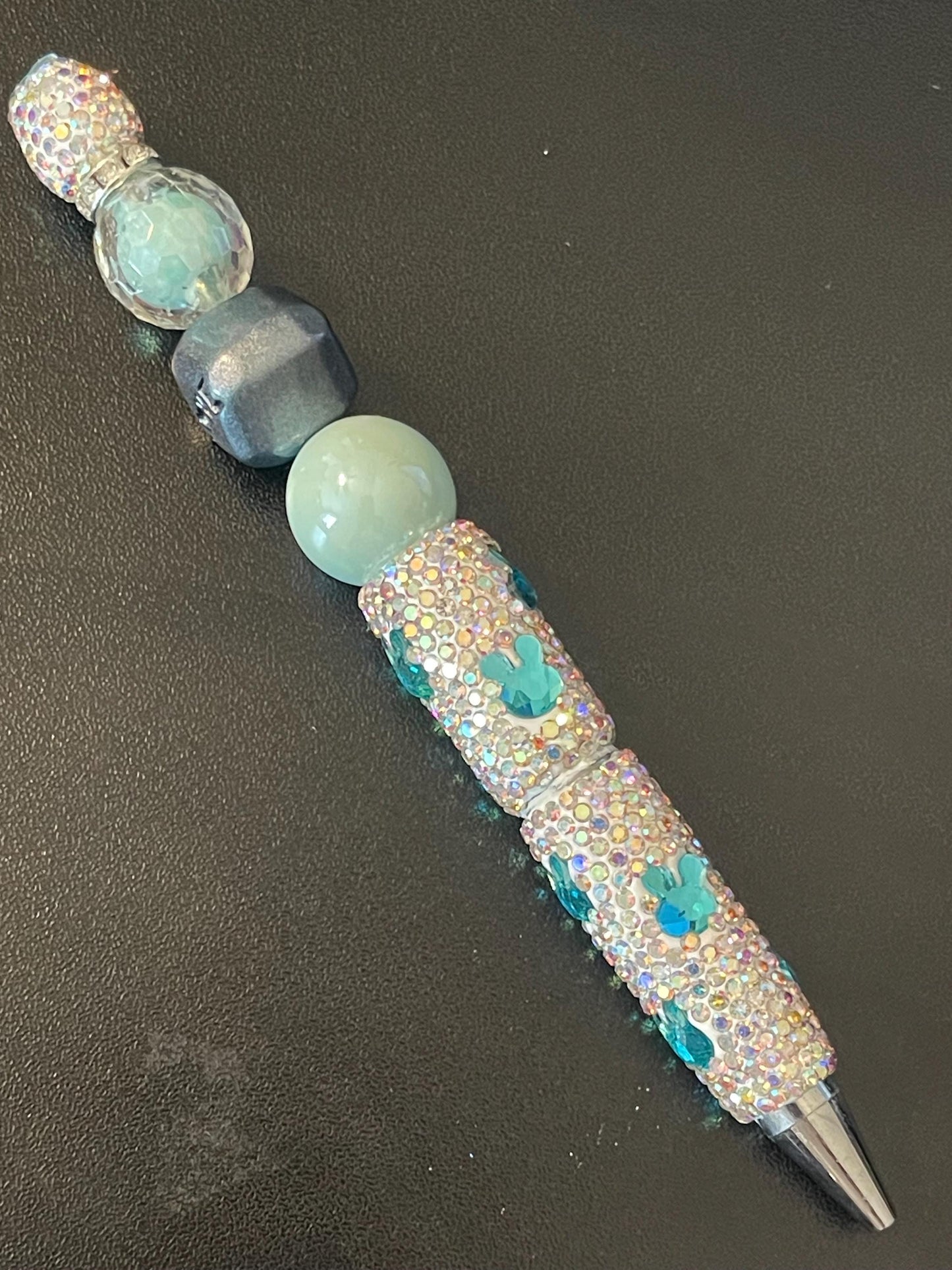Rhinestone Bunny Beaded Pens