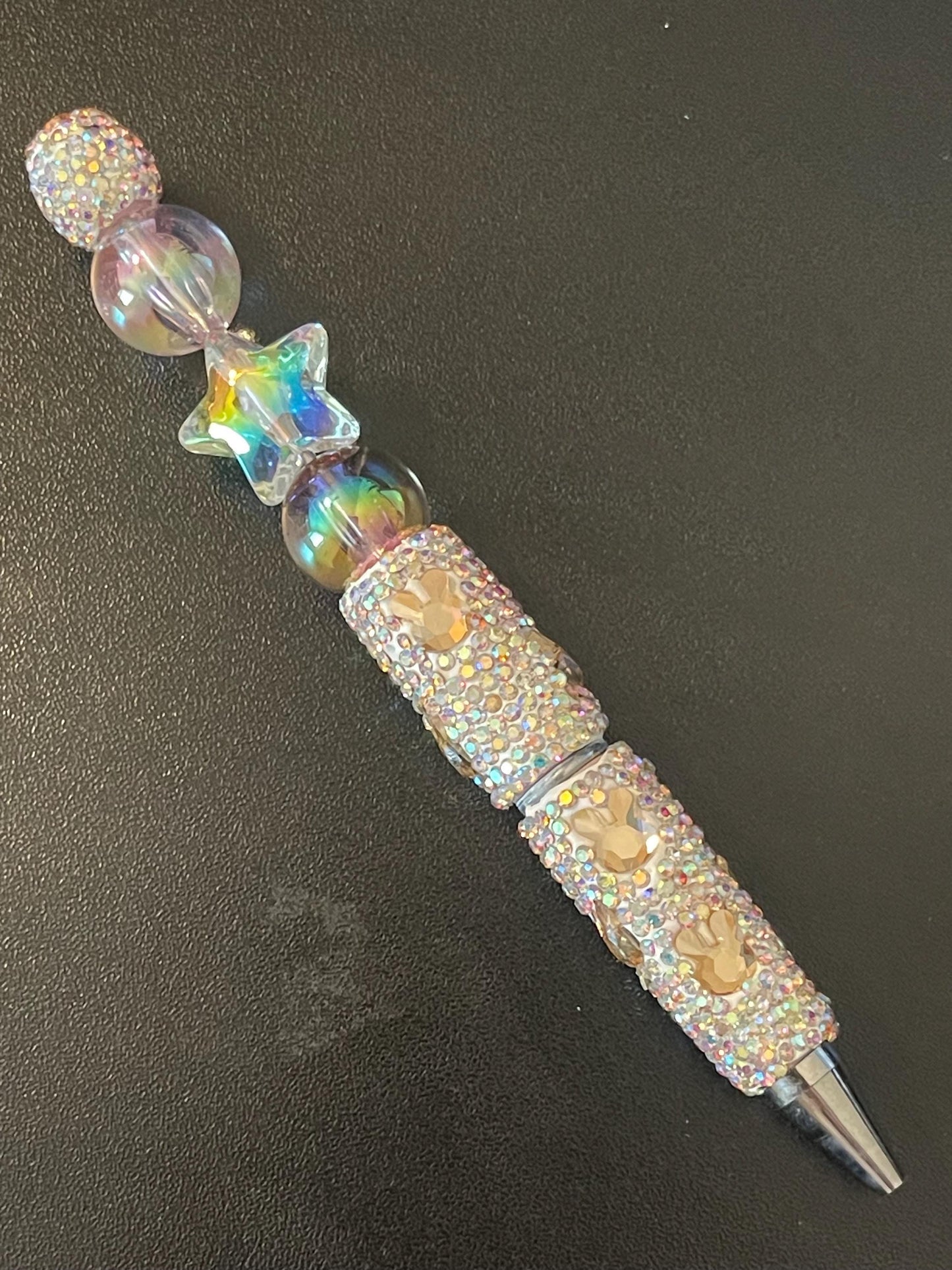 Rhinestone Bunny Beaded Pens