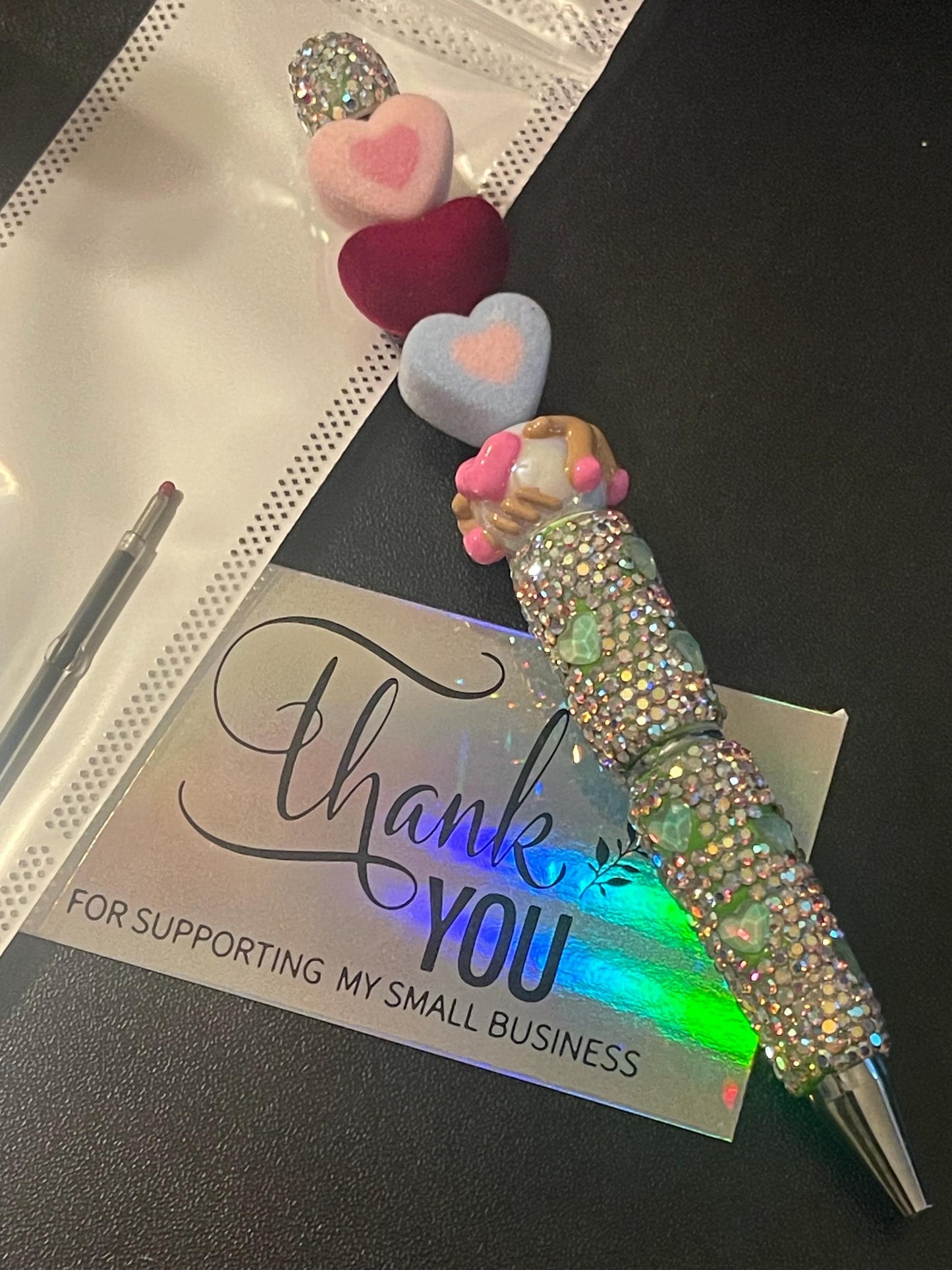 Silver Rhinestone Beaded Pens