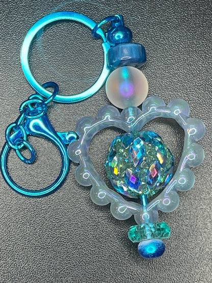 Blue Beaded Keychains