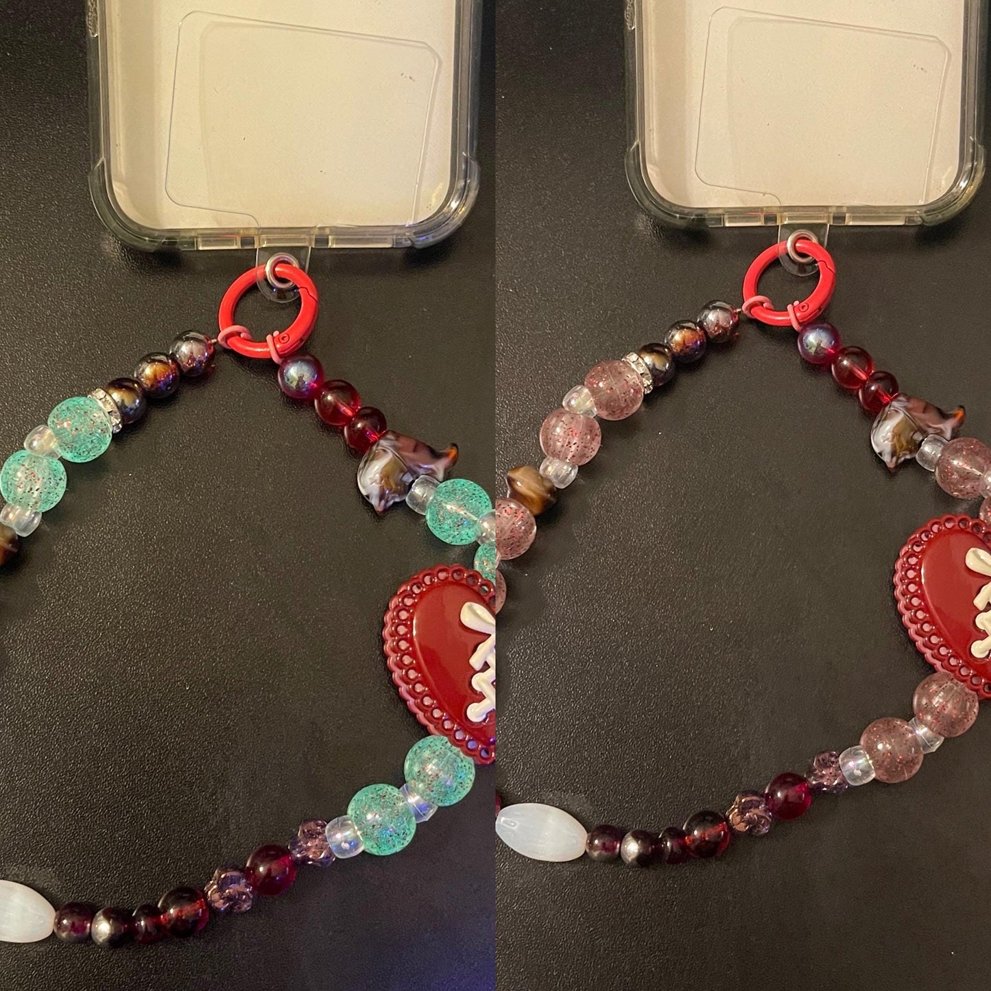 Beaded Phone Charm: Decorative Keychain with Tether