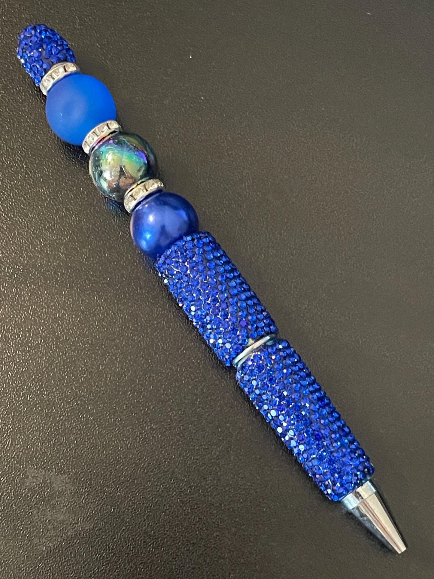 Blue Rhinestone Beaded Pens