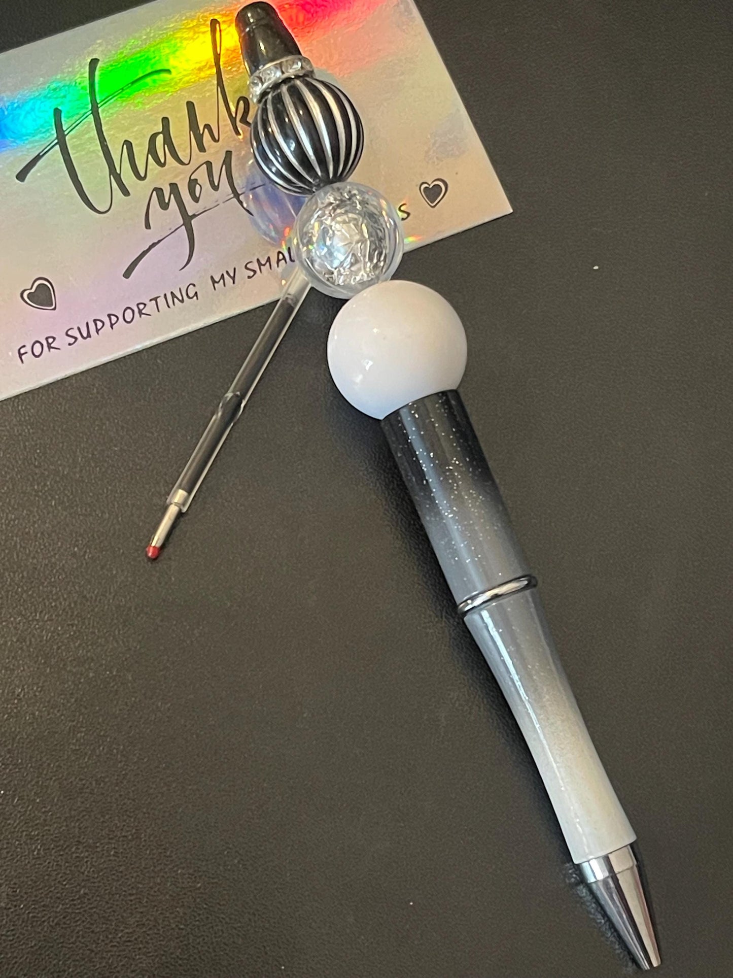 Black Beaded Pens