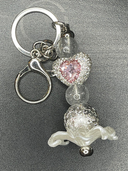 Silver Beaded Keychains