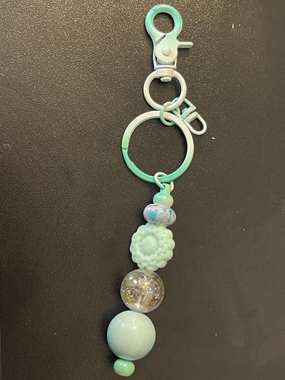 Green Beaded Keychains