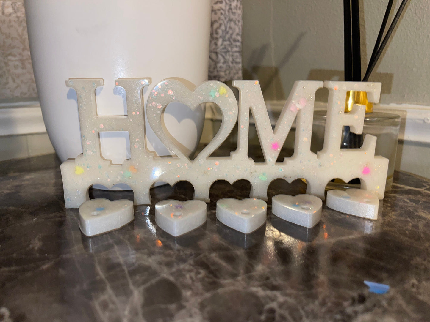 Resin Key Hanger: Glow in the Dark Heart Keychains