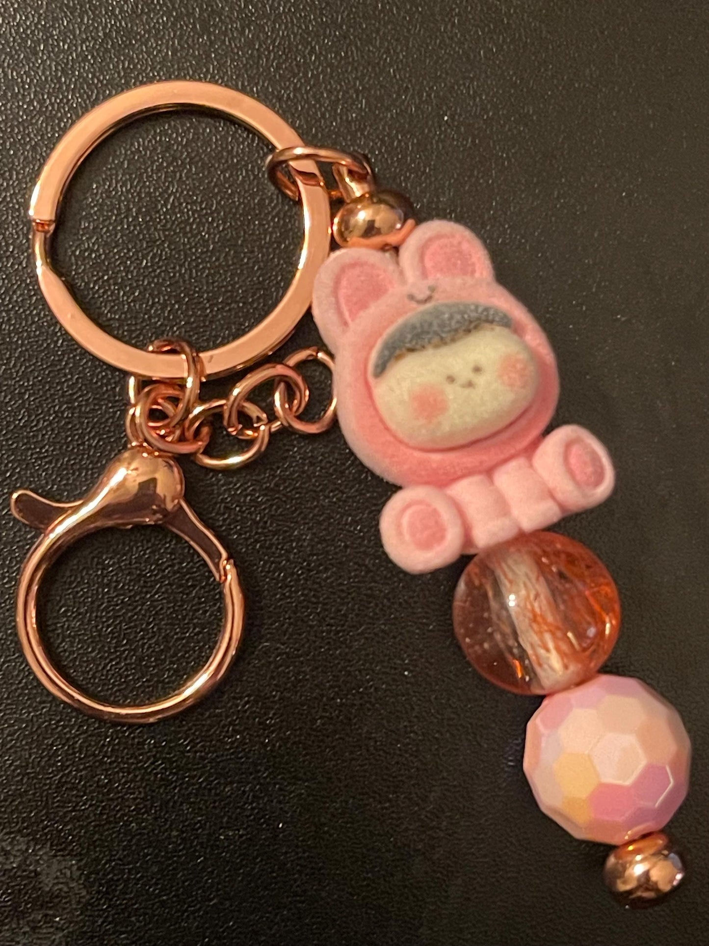 Rose Gold Beaded Keychains