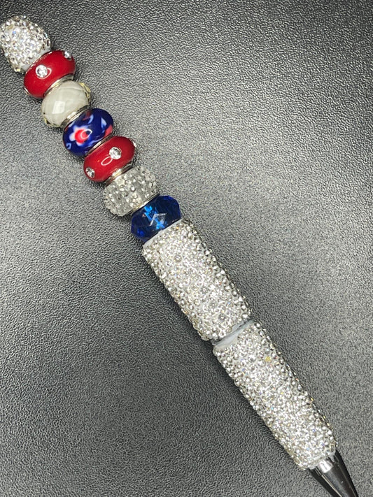 Silver Rhinestone Beaded Pens