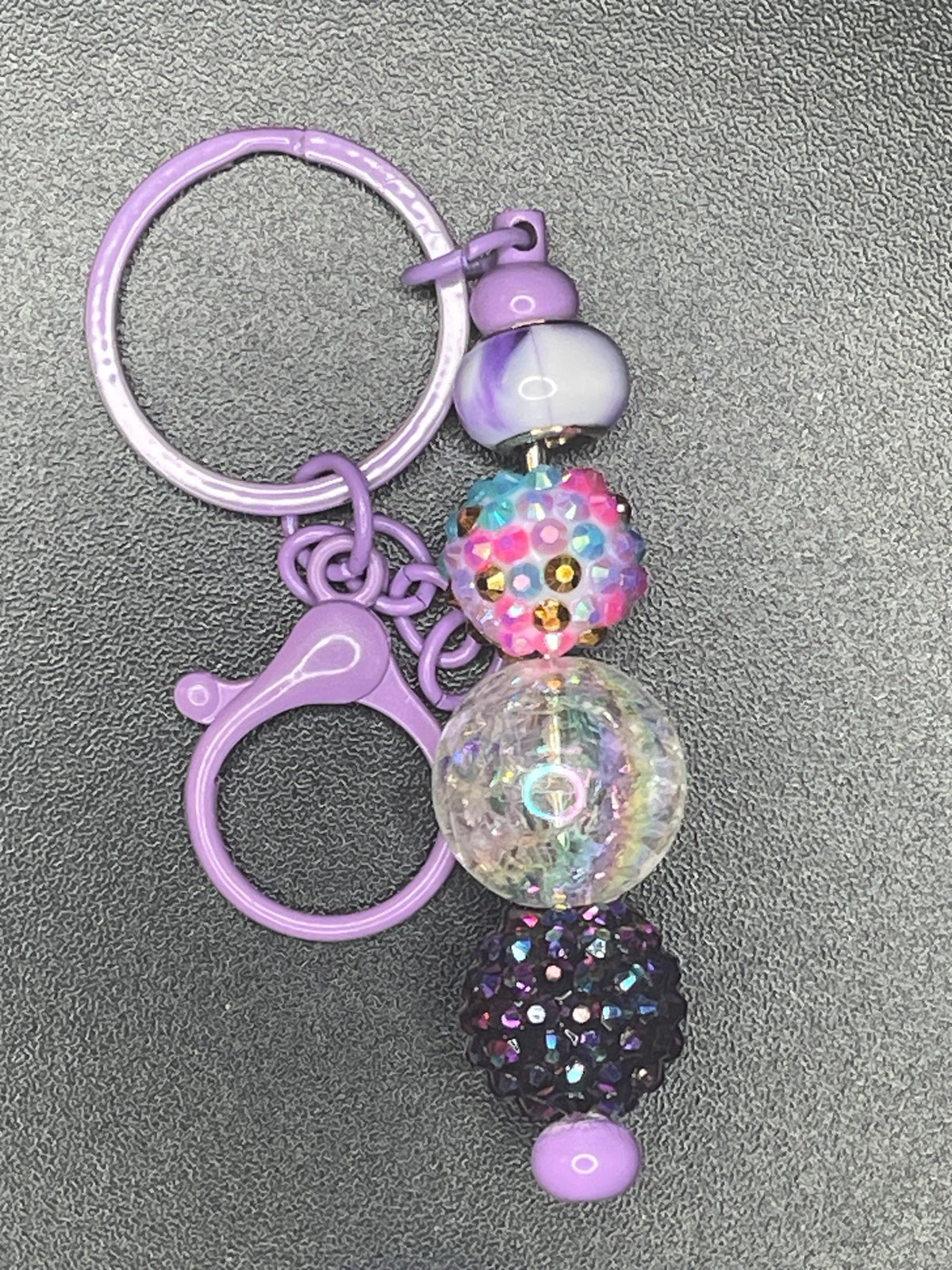 Purple Beaded Keychains