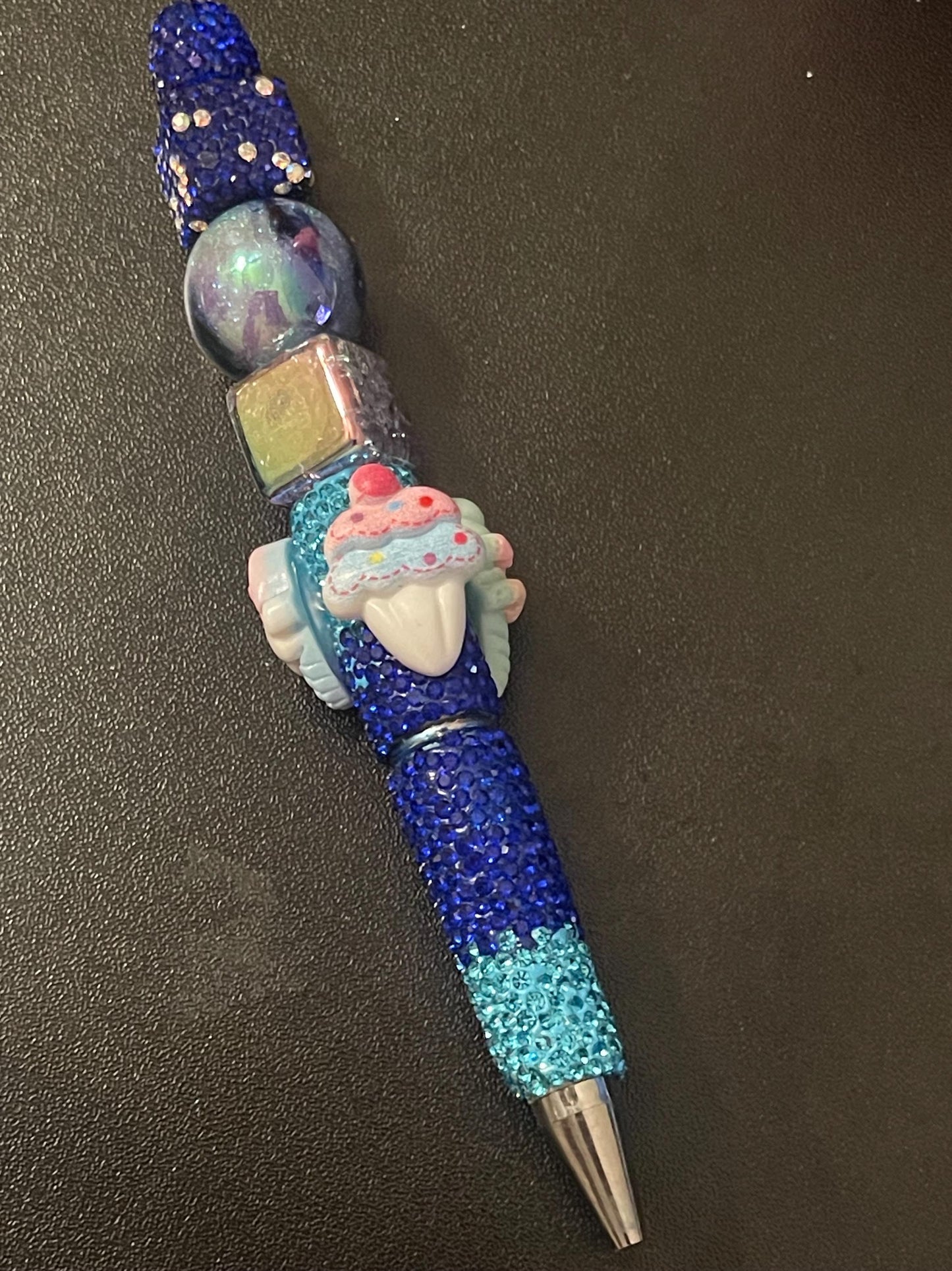 Blue Rhinestone Beaded Pens