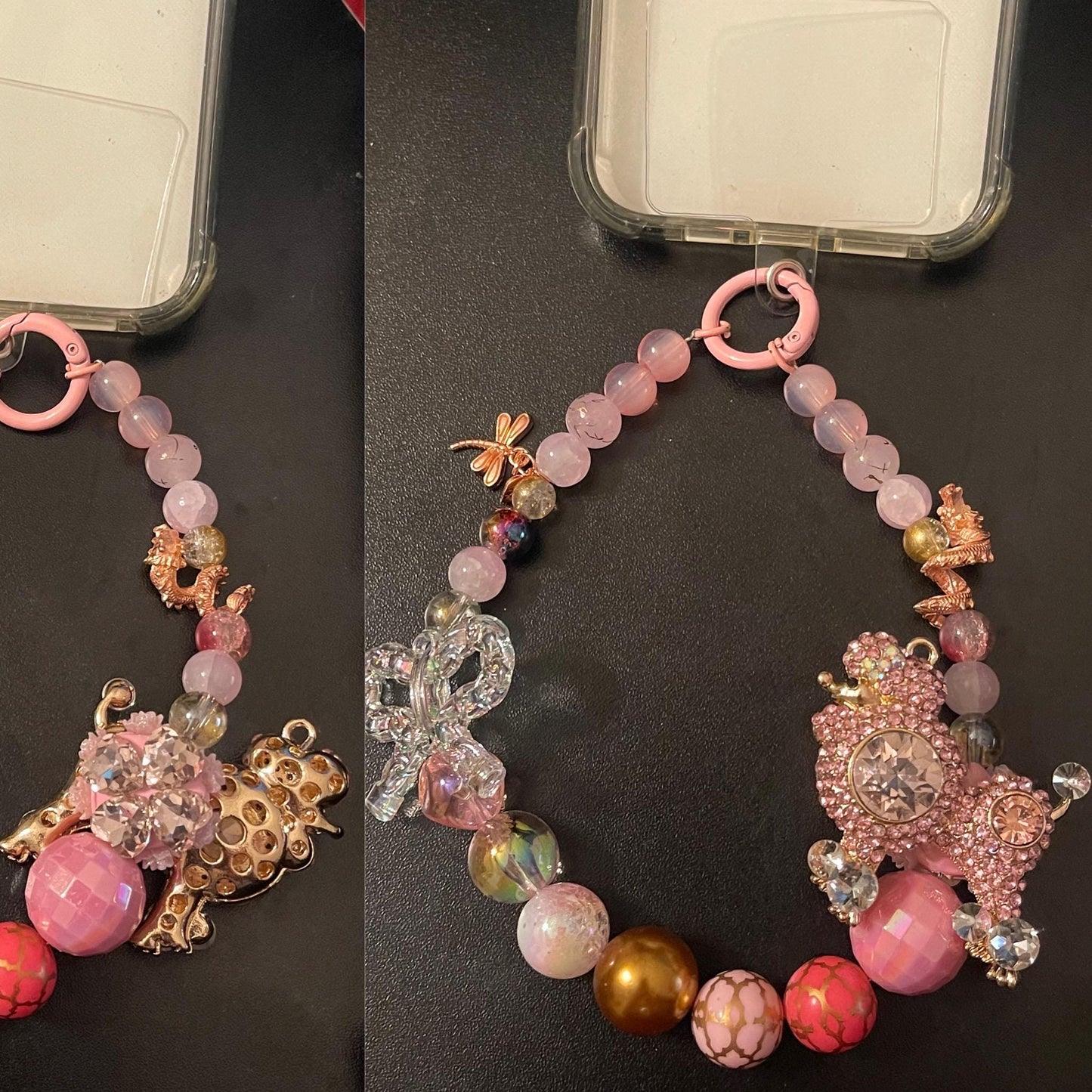 Beaded Phone Charm: Decorative Keychain with Tether