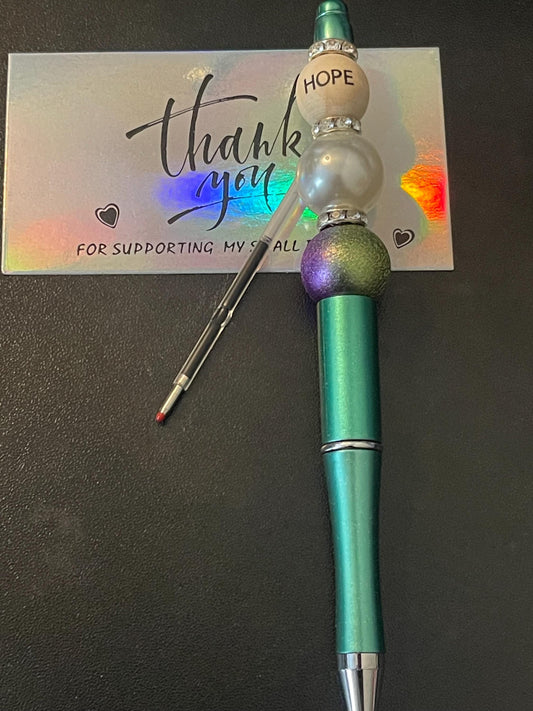 Green Beaded Pens ext.