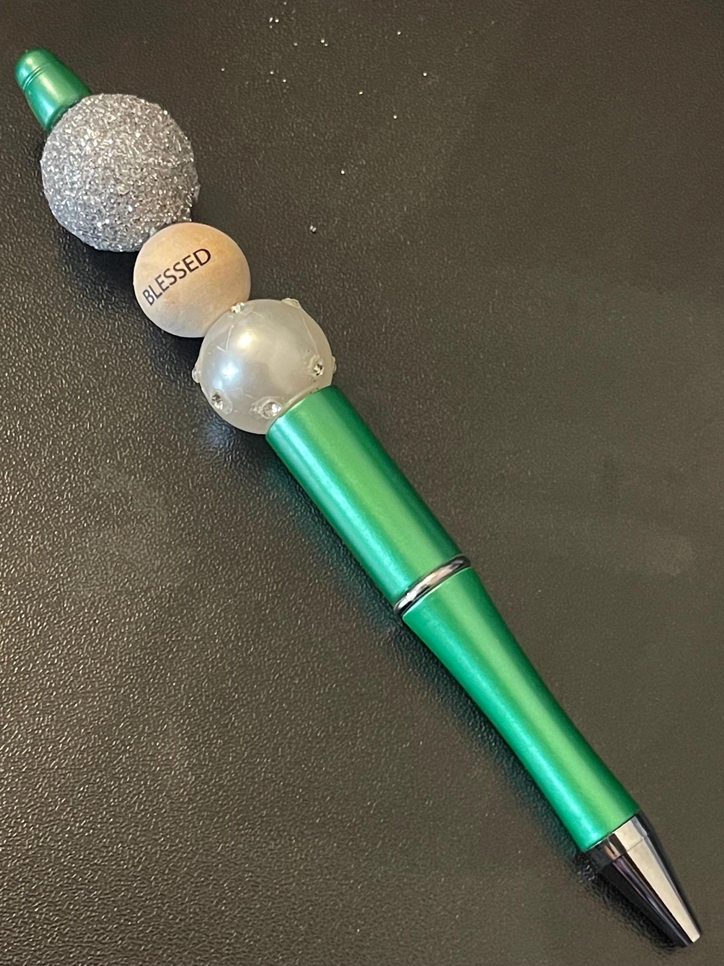 Green Beaded Pens