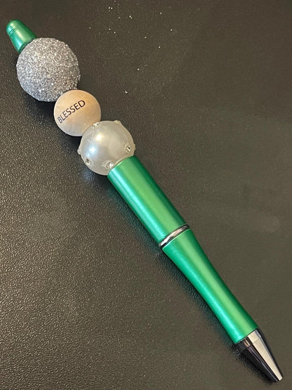 Green Beaded Pens