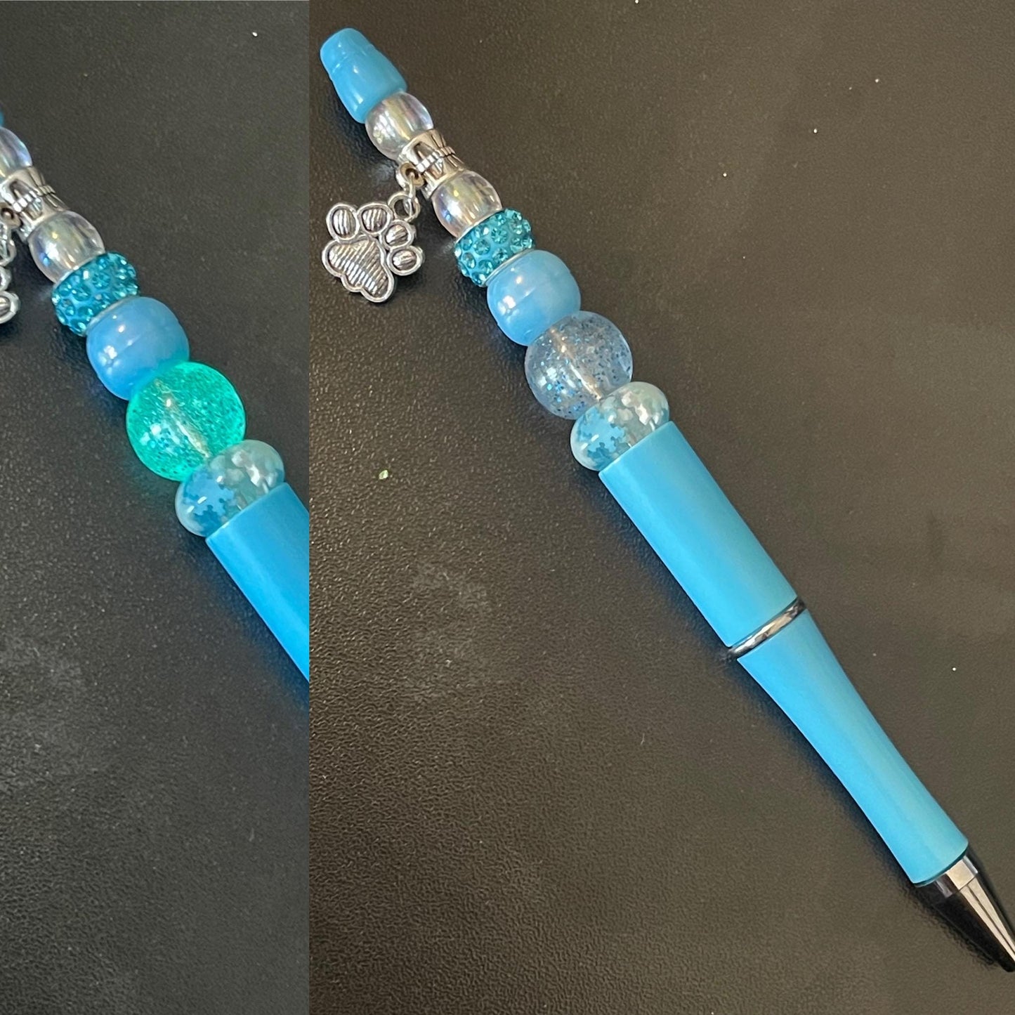 Blue Beaded Pens