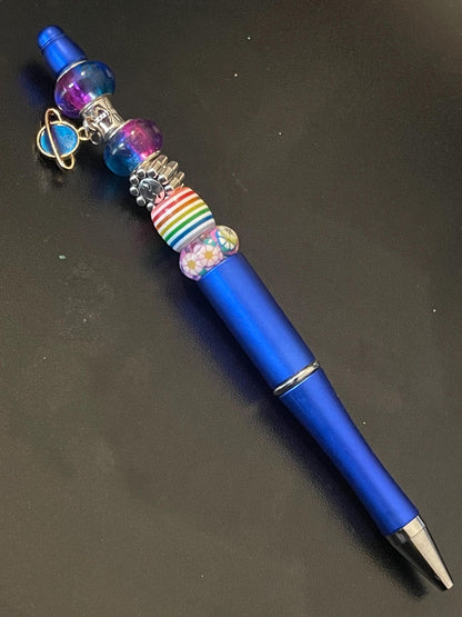 Blue Beaded Pens
