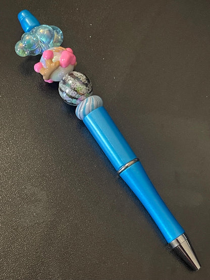 Blue Beaded Pens