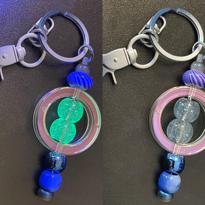 Blue Beaded Keychains