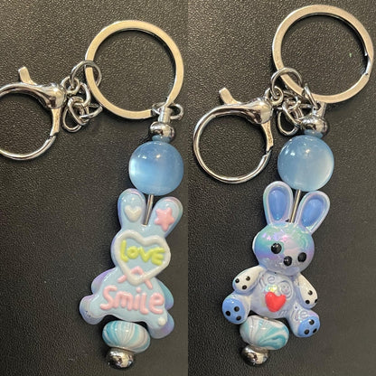 Silver Beaded Keychains
