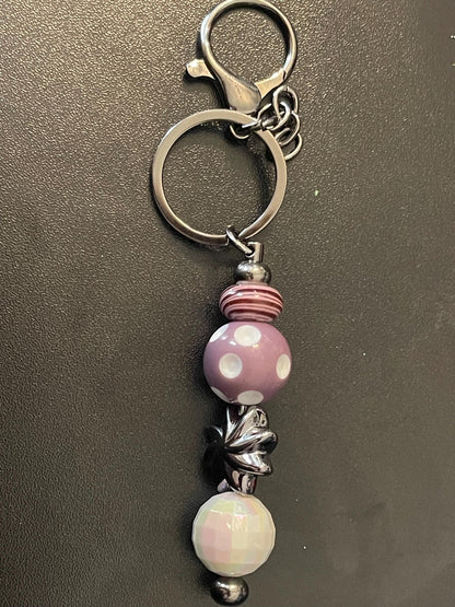 Silver Beaded Keychains