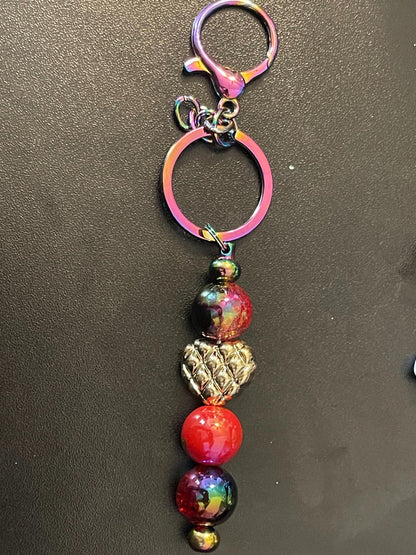 Rainbow Beaded Keychains
