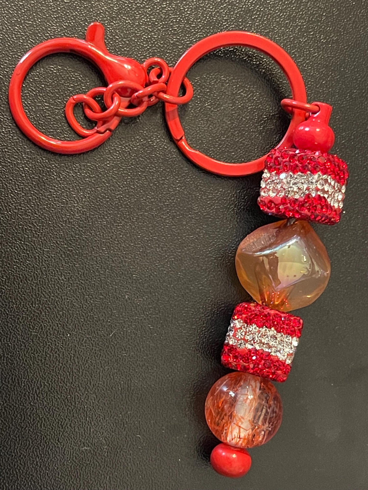 Red Beaded Keychains