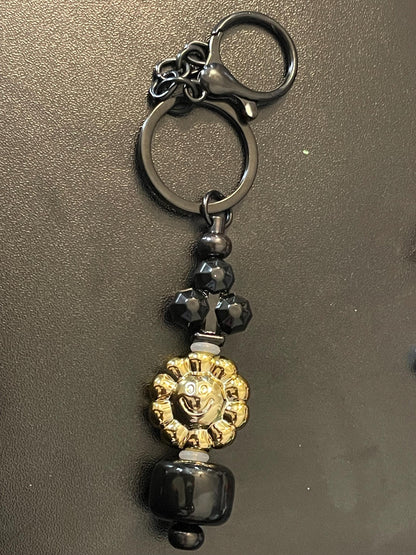 Black Beaded Keychains