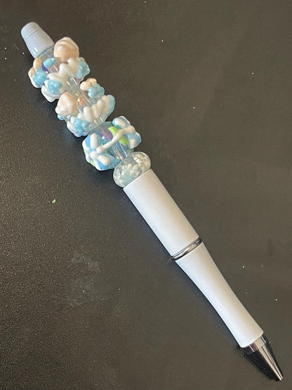 White Beaded Pens