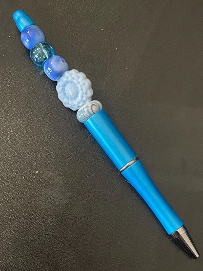 Blue Beaded Pens