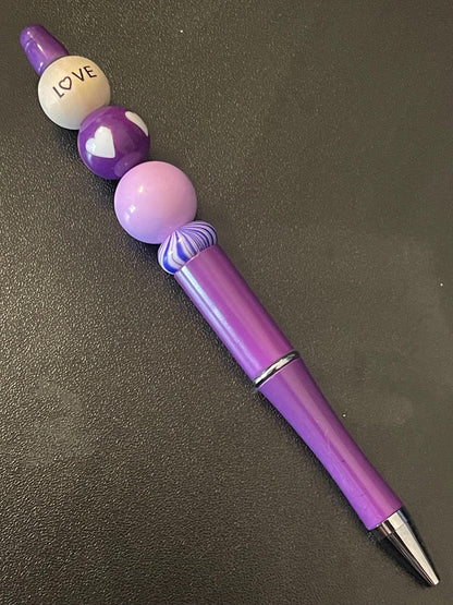 Purple Beaded Pens
